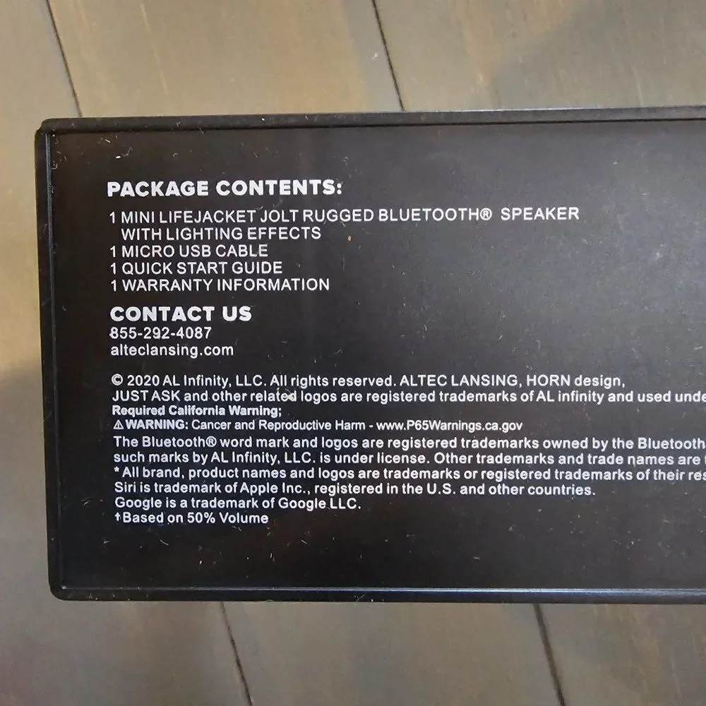 Altec Lansing Black Mini Lifejacket Jolt Rugged Portable Bluetooth Speaker - Picture 9 of 16